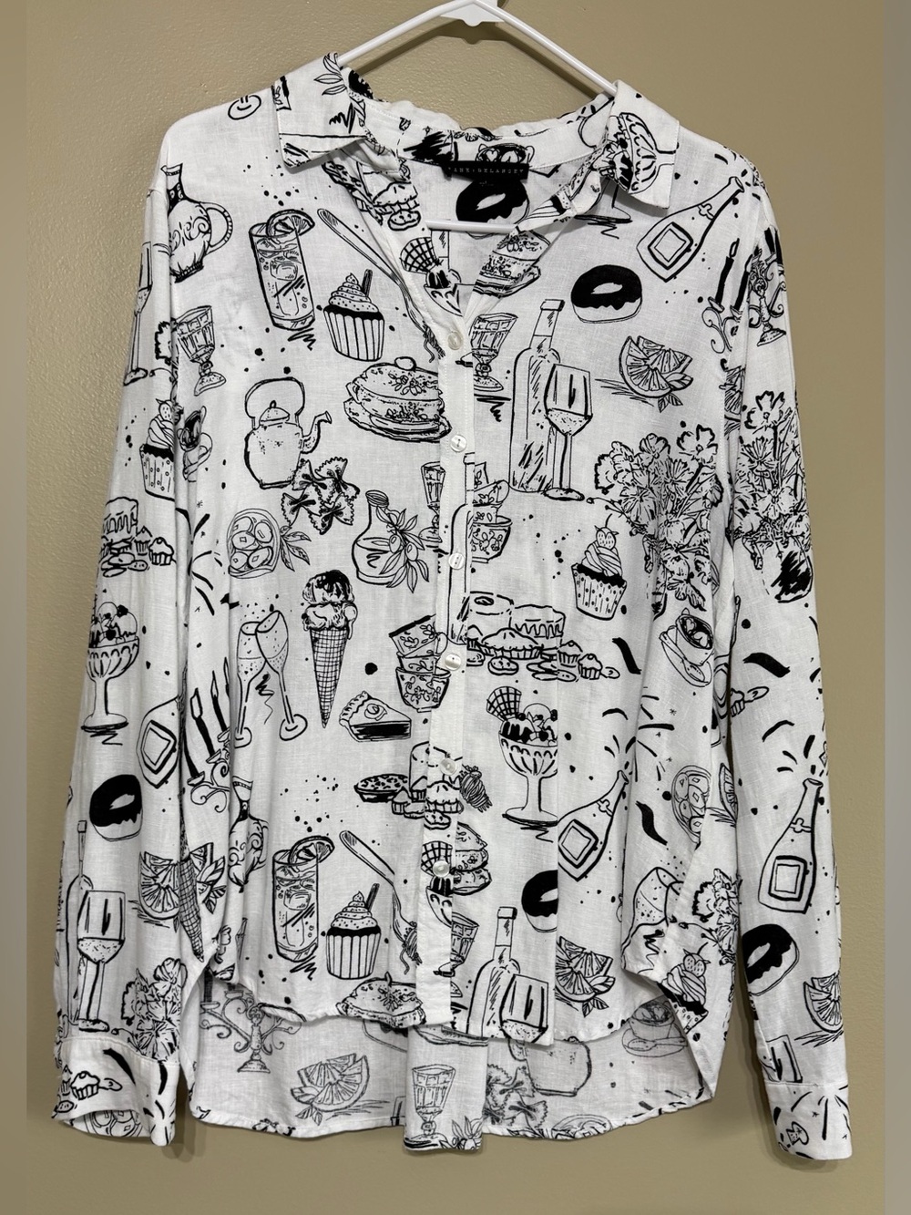 Jane + Delancey Linen Blend Shirt size L (free With $50 Purchase)